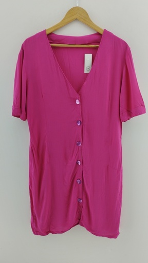 [P04712-8] Vestido rosa con botones T:XL