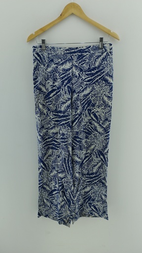 [P04712-10] Palazzo azul y blanco diseño floreado T:L