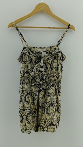 [P04710-1] Vestido beige y negro MIX T:S
