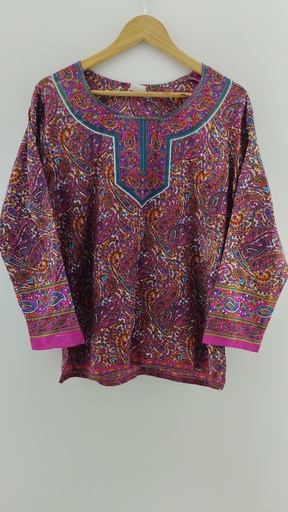[P04715-1] Blusa rosa estilo hindú T:M