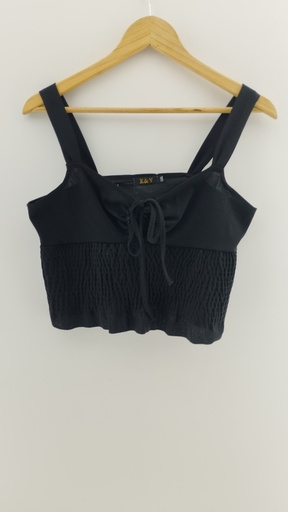 [P04713-2] Blusa negra frunce Z&Y T:L
