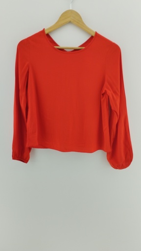 [P04713-5] Blusa roja frunce trasero T:M
