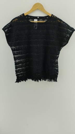 [P04721-12] Blusa negra encaje T:L