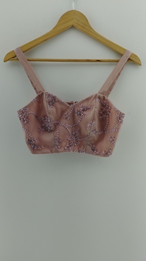 [P04724-9] Top rosa bordado T:M