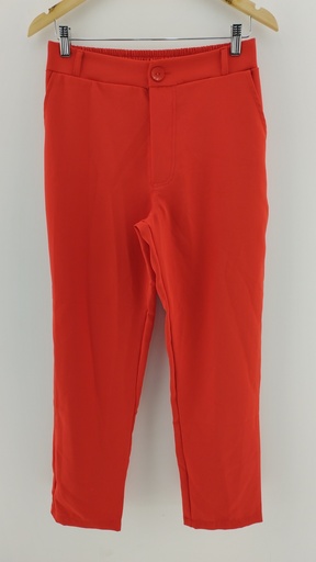 [P04726-1] Pantalón de vestir rojo con frunce T:M