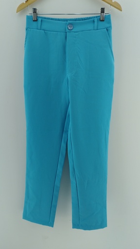 [P04726-2] Pantalón de vestir con frunce turquesa T:S
