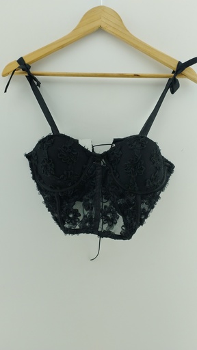 [P04731-8] Top negro tranparencias y flores T:1