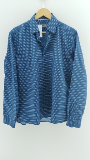 [P04739-4] Camisa azul rombos blancos FUREST T:40