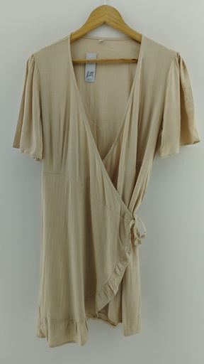 [P04743-2] Vestido beige cruzado T:2