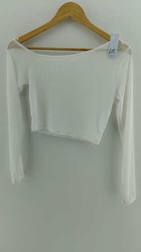 [P04747-4] Remera mangas tul blanco T:1