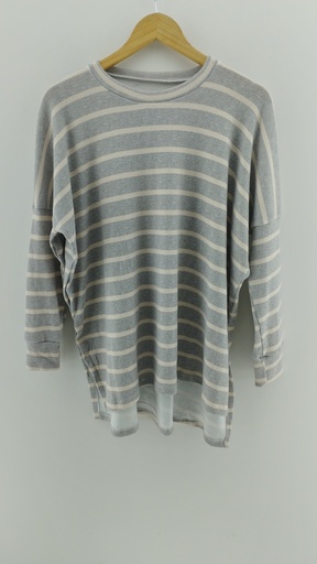 [P04755-1] Sweater rayas gris y beige T:M