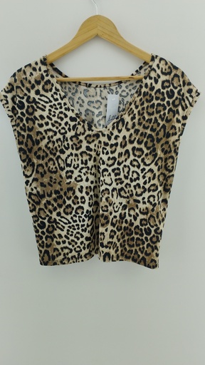[P04755-5] Blusa animal-print sin mangas T:2