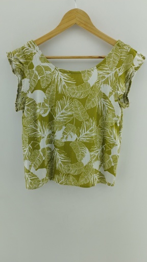 [P04755-6] Blusa verde floral T:2