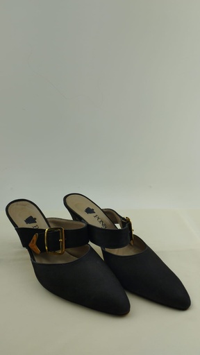 [P04765-3] Sandalia negra detalle dorado PONS T:36