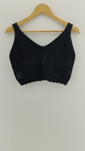 [P04772-2] Top de hilo negro T:2