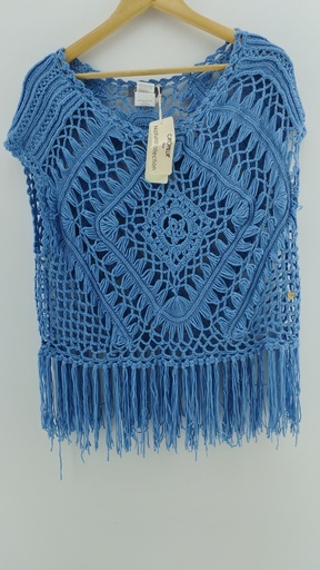 [P04808-74] Remera tejida turquesa CAMOMILLA T:L