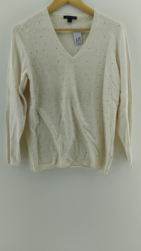 [P04813-1] Sweater beige apliques brillos TOMMY HILFIGER T:L