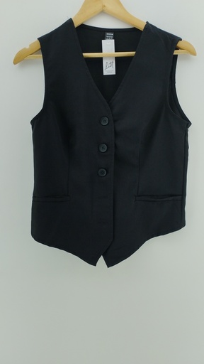 [P04821-2] Chaleco sastrero negro SHEIN T:S