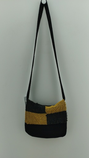 [P04825-1] Cartera negro y amarillo esferas 