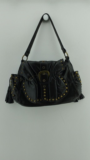 [P04825-2] Cartera marrón tachas doradas