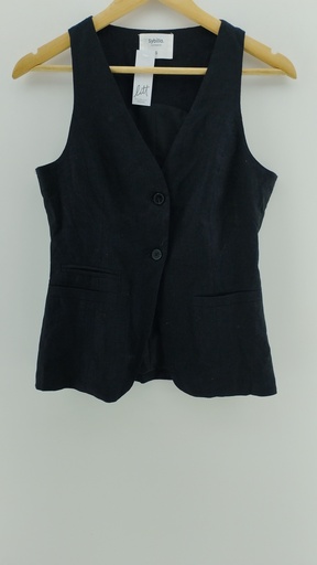 [P04849-2] Chaleco sastrero negro SYBILLA T:S