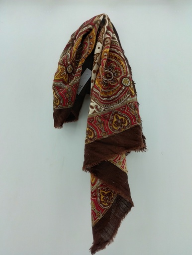 [P04852-6] Pañuelo marrón estilo étnico 