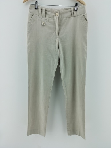 [P04860-4] Pantalón beige rayas verticales A LA PAGE T:40