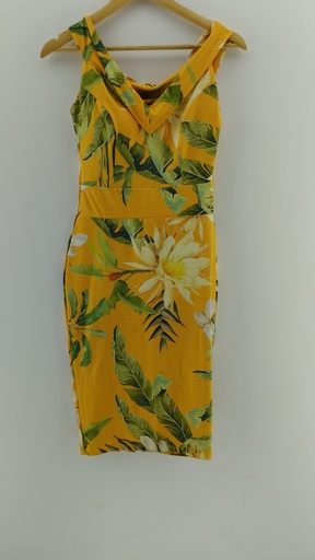 [P04864-3] Vestido amarillo floreado MILENA T:M