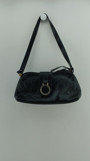 [P04870-6] Cartera shoulder bag negro aro metalico