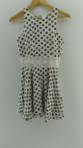 [P04871-4] Vestido blanco floreado T:M