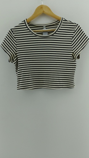 [P04871-6] Remera blanca rayas horizontales OPPOSITE T:M