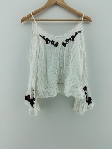 [P04887-3] Blusa blanca rosas T:M