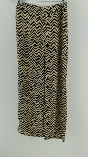 [P04892-3] Palazzo beige y negro zig zag T:38